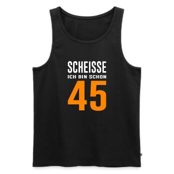 45. Geburtstag Geschenk Spruch - Männer Premium Bio Tank Top - Schwarz - Vorne - AI Model Male 178 light (178cm)