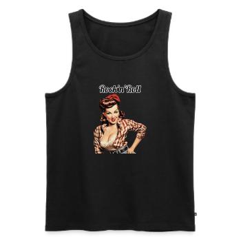 Pinup - Männer Premium Bio Tank Top - Schwarz - Vorne - AI Model Male 178 light (178cm)