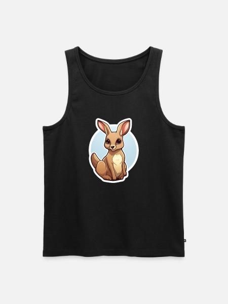 Kangaroo Kawaii - Men's Premium Organic Tank Top - black