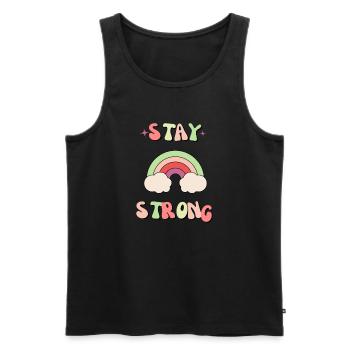 Positive Self Love Affirmations - Men's Premium Organic Tank Top - black - Front - AI Model Male 178 light (178cm)