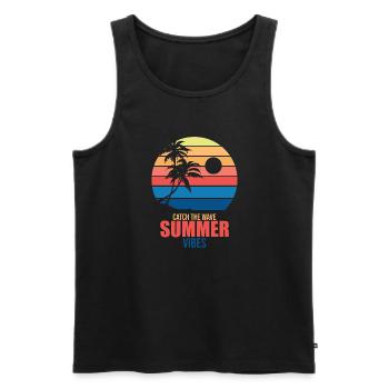 Planche de surf Surfer Sports nautiques - Débardeur bio Premium Homme - noir - Devant - AI Model Male 178 light (178cm)