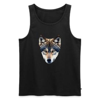 Wolf - Men's Premium Organic Tank Top - black - Front - AI Model Male 178 light (178cm)