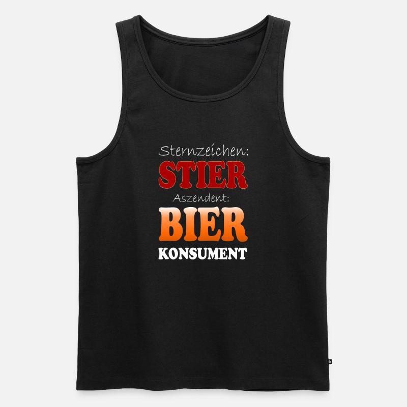 Sternzeichen Stier Bier - Männer Premium Bio Tank Top - Schwarz