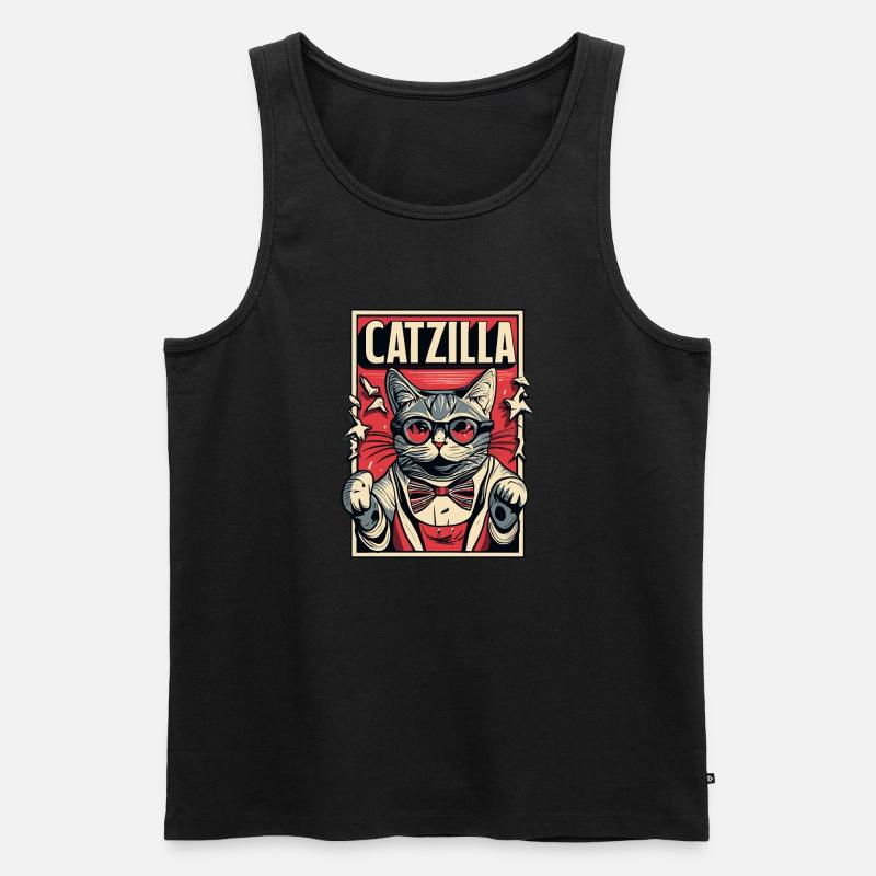 Catzilla - Männer Premium Bio Tank Top - Schwarz
