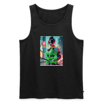 Having your own way is strengthness of mind - Men's Premium Organic Tank Top - black - Front - AI Model Male 178 light (178cm)