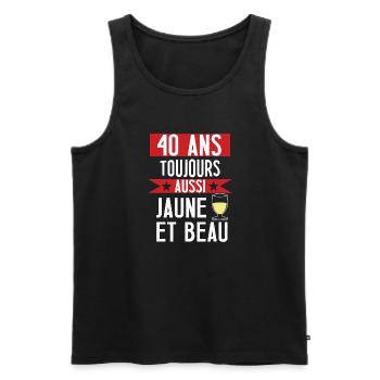 40 ans cadeau anniversaire homme humour beauf - Débardeur bio Premium Homme - noir - Devant - Michal (187cm)