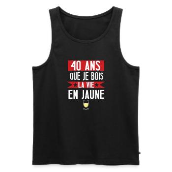 40 ans cadeau anniversaire homme humour beauf - Débardeur bio Premium Homme - noir - Devant - Michal (187cm)