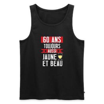 60 ans cadeau anniversaire homme humour beauf - Débardeur bio Premium Homme - noir - Devant - Michal (187cm)