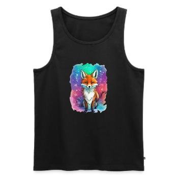 fox, colorful, children, christmas, snowflakes - Men's Premium Organic Tank Top - black - Front - AI Model Male 178 light (178cm)
