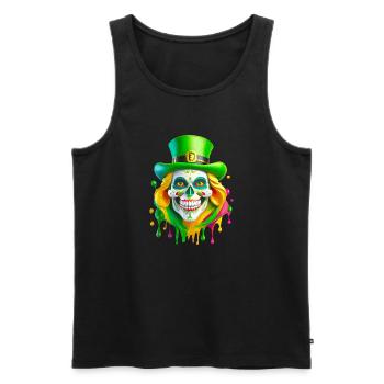 Leprechaun Woman Portrait - Men's Premium Organic Tank Top - black - Front - AI Model Male 178 light (178cm)