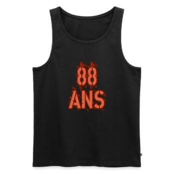88 Ans - Débardeur bio Premium Homme - noir - Devant - Michal (187cm)