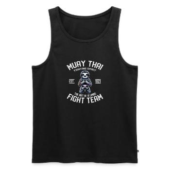 Muay Thai Fight Team Sloth - MMA und Thaiboxen - Männer Premium Bio Tank Top - Schwarz - Vorne - Michal (187cm)