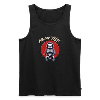 Muay Thai und Thaiboxen Faultier - Männer Premium Bio Tank Top - Schwarz - Vorne - Michal (187cm)