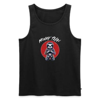 Thaiboxen und Muay Thai Faultier - Männer Premium Bio Tank Top - Schwarz - Vorne - Michal (187cm)