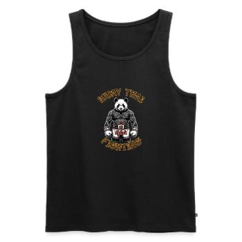 Muay Thai Panda - Panda Kickboxen Thai Boxen - Männer Premium Bio Tank Top - Schwarz - Vorne - AI Model Male 178 light (178cm)