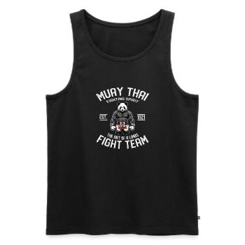 Muay Thai Fight Team panda - MMA und Thaiboxen - Männer Premium Bio Tank Top - Schwarz - Vorne - Michal (187cm)