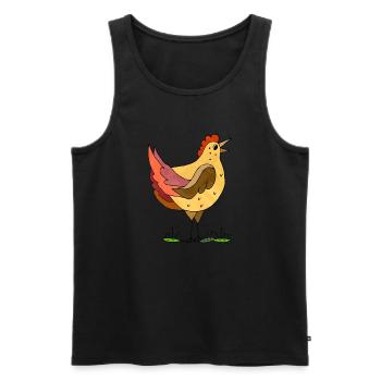 Poule - Débardeur bio Premium Homme - noir - Devant - AI Model Male 178 light (178cm)