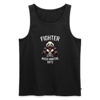 Fighter Panda - Gemischte Kampfkünste MMA - Männer Premium Bio Tank Top - Schwarz - Vorne - Michal (187cm)