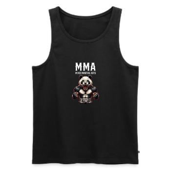 MMA und Cage Fighting Panda - Männer Premium Bio Tank Top - Schwarz - Vorne - Michal (187cm)