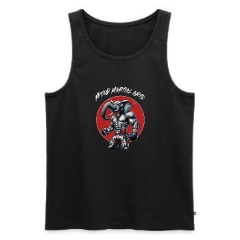 Cage Fighter Free Fighting - MMA Elefant - Männer Premium Bio Tank Top - Schwarz - Vorne - Michal (187cm)