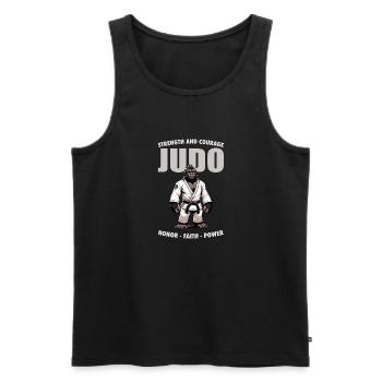Japanischer Judo-Gorilla - Japanische - Männer Premium Bio Tank Top - Schwarz - Vorne - AI Model Male 178 light (178cm)