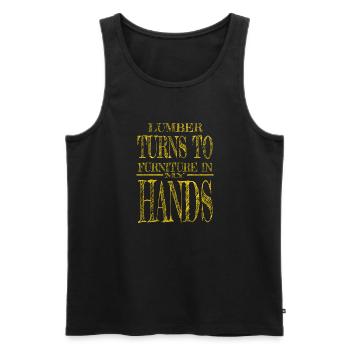 cool logging lumberjackwoodworking safety helmet - Men's Premium Organic Tank Top - black - Front - Michal (187cm)