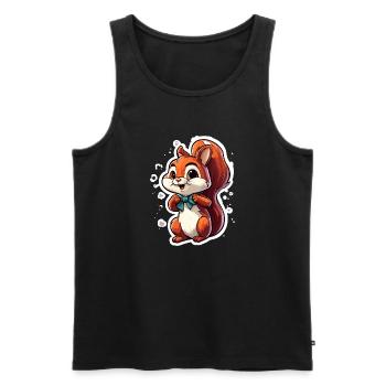 Squirrel / Animal / Rodent / Forest Animal / Comic - Men's Premium Organic Tank Top - black - Front - AI Model Male 178 light (178cm)