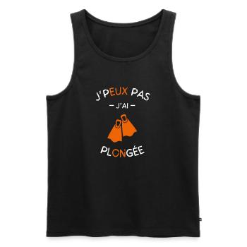 J peux pas j ai plongée - Débardeur bio Premium Homme - noir - Devant - Michal (187cm)