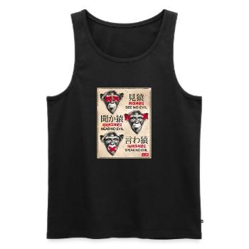 23F 0191 bk - Men's Premium Organic Tank Top - black - Front - AI Model Male 178 light (178cm)