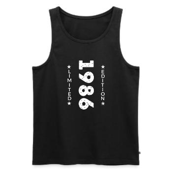 1986 LIMITED EDITION - Débardeur bio Premium Homme - noir - Devant - Michal (187cm)