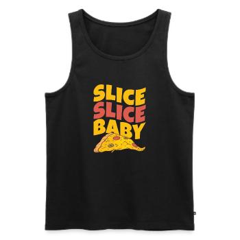 Slice Slice Baby Pizza - Men's Premium Organic Tank Top - black - Front - AI Model Male 178 light (178cm)