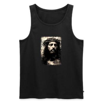 Jésus Bible Religion Chrétienne Croix Chrétienne Chrétienne - Débardeur bio Premium Homme - noir - Devant - Michal (187cm)