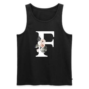 Tropischer Blumenbuchstabe f - Männer Premium Bio Tank Top - Schwarz - Vorne - AI Model Male 178 light (178cm)