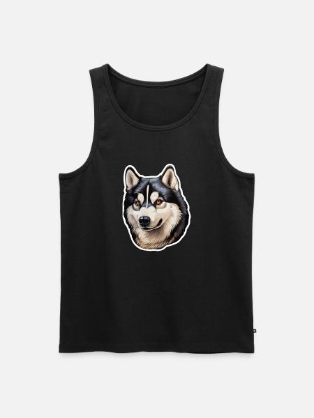 Siberian Husky Head - Men's Premium Organic Tank Top - black