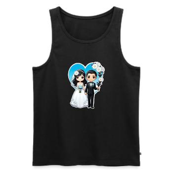 just married - pour mariage - Débardeur bio Premium Homme - noir - Devant - Michal (187cm)