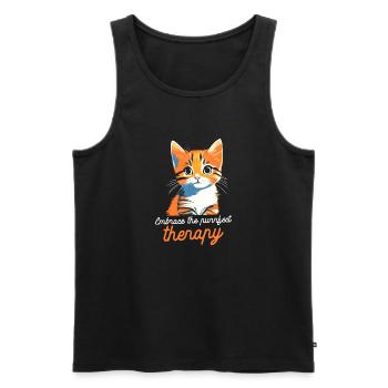 Nehmen Sie die Purrfect-Therapie an. - Männer Premium Bio Tank Top - Schwarz - Vorne - Michal (187cm)