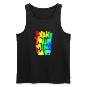 Vacation Late Summer Summer Vacation Holiday Sea Quote - Men's Premium Organic Tank Top - black - Front - Michal (187cm)