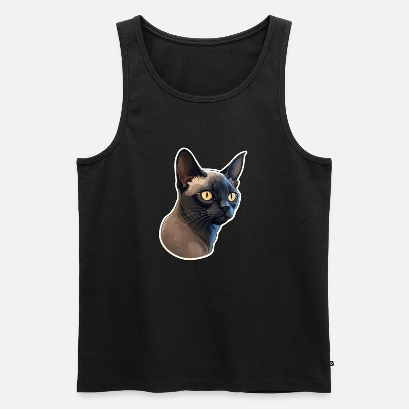 Burma-Katze - Männer Premium Bio Tank Top - Schwarz