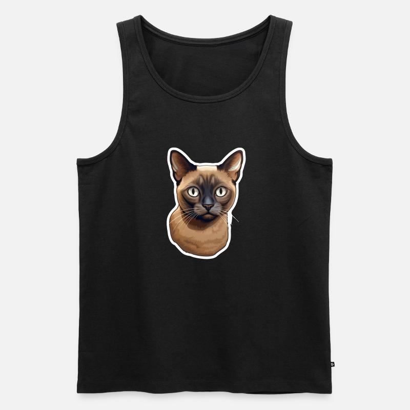 Burmesische Katze - Männer Premium Bio Tank Top - Schwarz