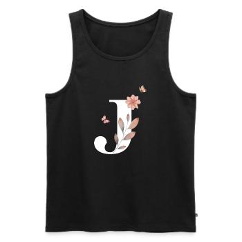 Letter j Wildflowers Watercolors - Men's Premium Organic Tank Top - black - Front - AI Model Male 178 light (178cm)