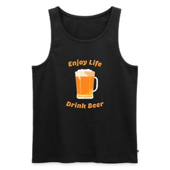 Bouteille de bière Mug Booze Enterrement de vie de garçon 5 - Débardeur bio Premium Homme - noir - Devant - AI Model Male 178 light (178cm)