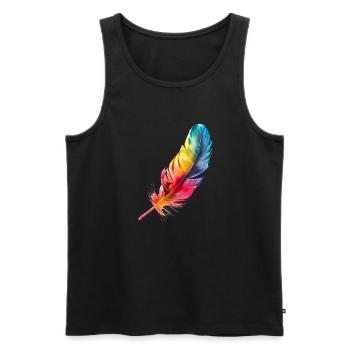 Vogelfeder: Leichtgewicht mit genialer Funktion - Männer Premium Bio Tank Top - Schwarz - Vorne - AI Model Male 178 light (178cm)