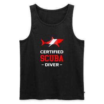 Scuba Taucher Spruch Apnoe Tauchen Haifisch - Männer Premium Bio Tank Top - Schwarz - Vorne - AI Model Male 178 light (178cm)