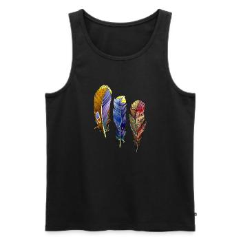 Feder - Männer Premium Bio Tank Top - Schwarz - Vorne - Michal (187cm)