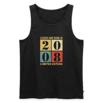 Original Calendrier 2008 Vintage anniversaire rétr - Débardeur bio Premium Homme - noir - Devant - Michal (187cm)