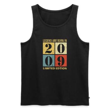 Original Kalender 2009 Vintage Geburtstag Rec - Männer Premium Bio Tank Top - Schwarz - Vorne - Michal (187cm)