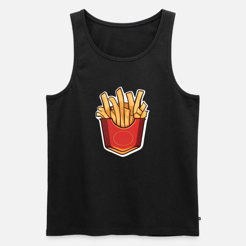 POMMES - Männer Premium Bio Tank Top - Schwarz