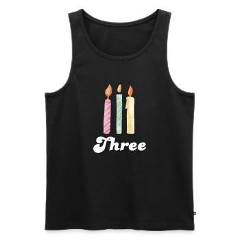 3rd Anniversary Candle - Men's Premium Organic Tank Top - black - Front - AI Model Male 178 light (178cm)