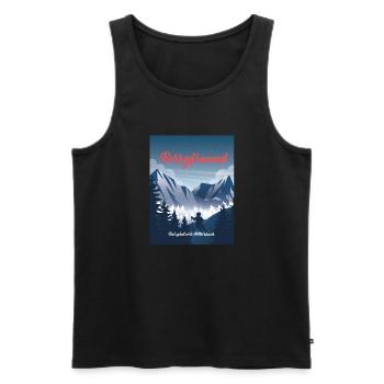 uploaded - Men's Premium Organic Tank Top - black - Front - AI Model Male 178 light (178cm)