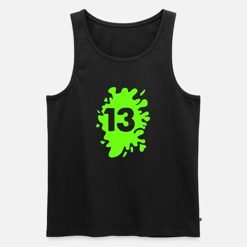 Klecks 13 - Männer Premium Bio Tank Top - Schwarz